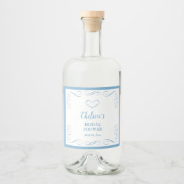 Något Blått Innan Jag Gör Elegant Bröllopsdusch Spritflaskor Etikett