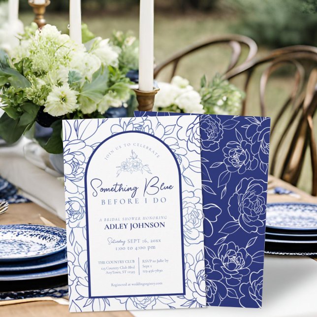 Något blått innan jag gör Elegant Möhippa Inbjudningar (Skapare uppladdad)