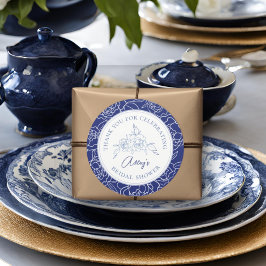 Något blått innan jag gör Elegant Möhippa Runt Klistermärke