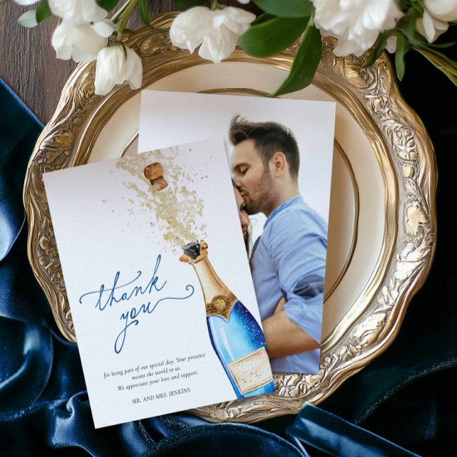 Något Blått Innan Jag Gör Foto Tackkort  Tack Kort (Something Blue Before I do Photo Thank you card)