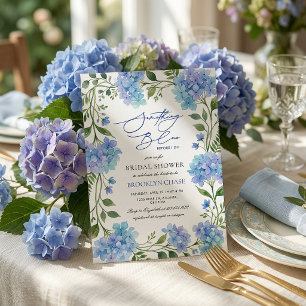 Något Blått Innan Jag Gör Hydrangea Bröllopsdusch Inbjudningar