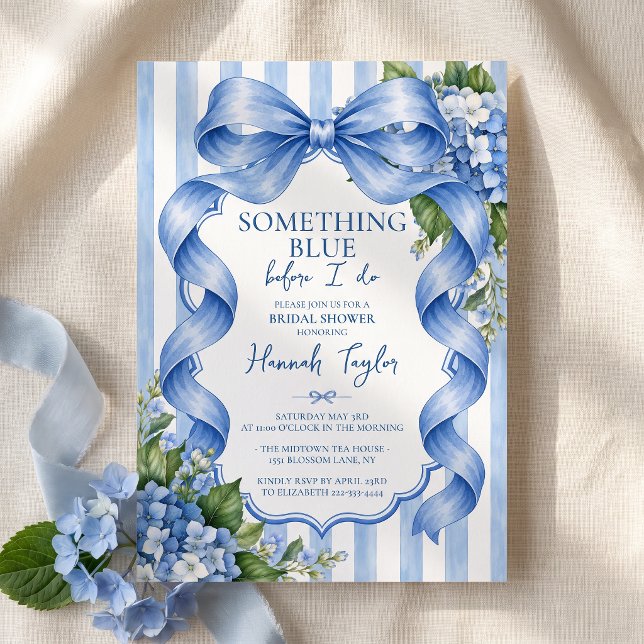 Något Blått Innan Jag Gör Hydrangea Bröllopsfest Inbjudningar (Skapare uppladdad)