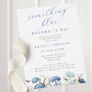 Något blått innan jag gör Hydrangea-Möhippa Inbjudningar