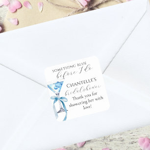 Något Blått Innan Jag Gör Martini Bridal Shower Fyrkantigt Klistermärke
