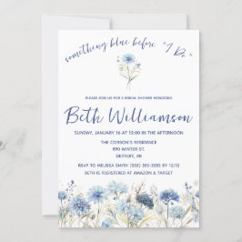 Något blått innan jag gör! Modern Möhippa Inbjudningar