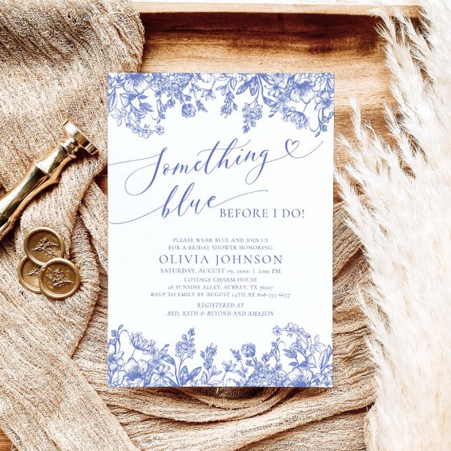 Något blått innan jag gör Möhippa Inbjudan (Skapare uppladdad)