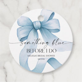 Något blått innan jag gör Möhippan Blue Bow Gåvor Etiketter