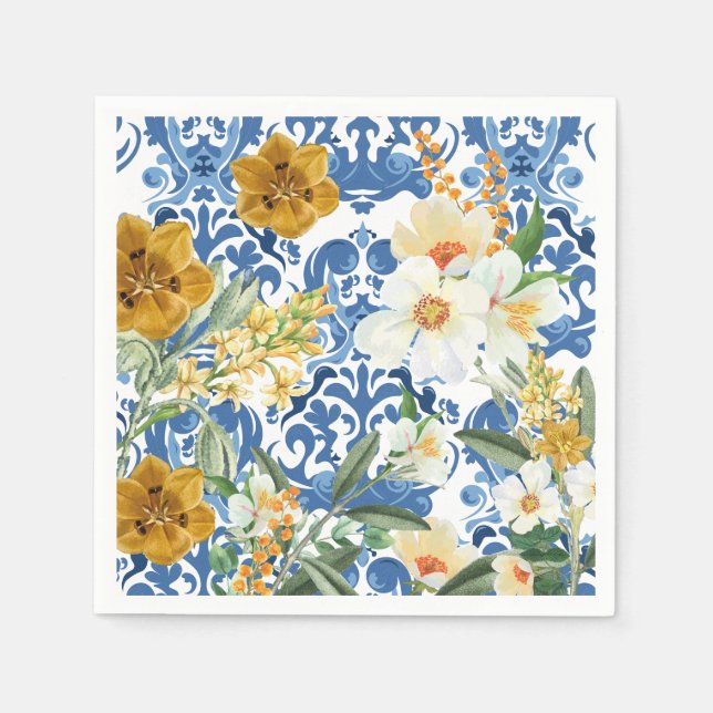 Något blått Marinblå Bröllopsfest Välkommen  Pappersservett (Framsidan)