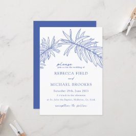 Något blått minimalistiskt botaniskt inbjudningar