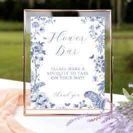 Något blått Möhippa blommar Pub-tecken Poster