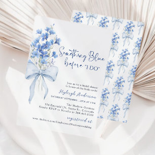 Något blått Möhippa Dusty Blue Ribbon Inbjudningar