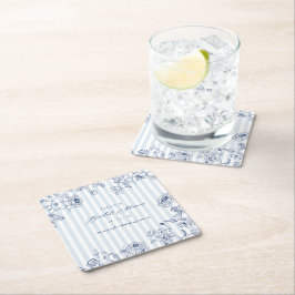 Något Blått Pappers Coasters Bröllopsfest Dekorati Underlägg Papper Kvadrat