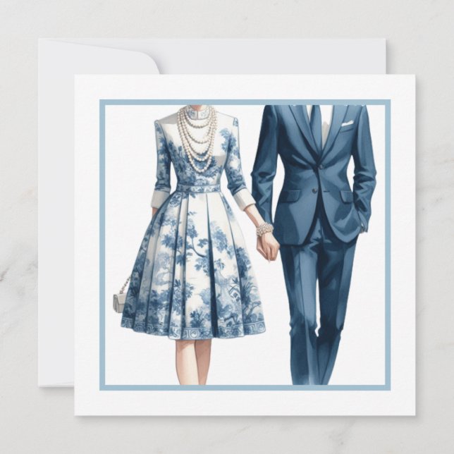 Något blått Par-visningsinbjudan för Möhippa Inbjudningar (Baksida)