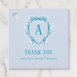 Något Blått Tack Bröllopsdusch Blommig Gåvor Etiketter