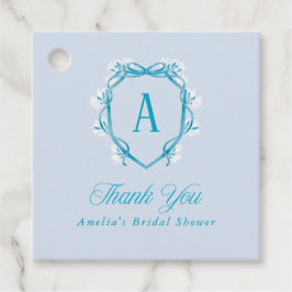 Något Blått Tack Bröllopsdusch Blommig Gåvor Etiketter