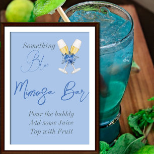 Något Blue Blommigt Möhippa Mimosa Pub Poster