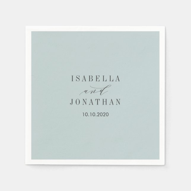 Något Blue Monocolor bröllop Anpassningsbar Pappersservett (Framsidan)
