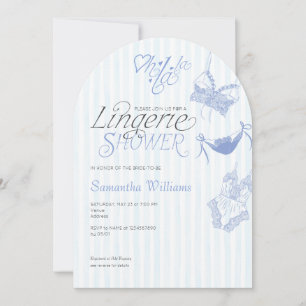 Något Blue Preppy Snöre Lingerie Möhippa Inbjudningar