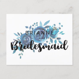 Något Blue Ro kommer du bli min bridesmaid Inbjudningar