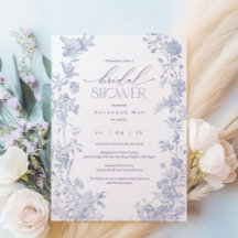 Något Blue Toile Möhippa Inbjudan | Delft