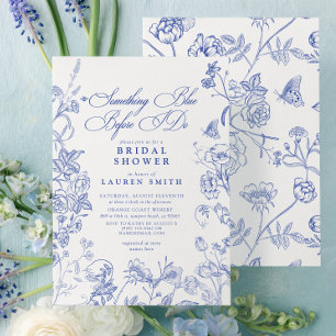 Något Blue Victorian Blommigt Möhippa Inbjudningar