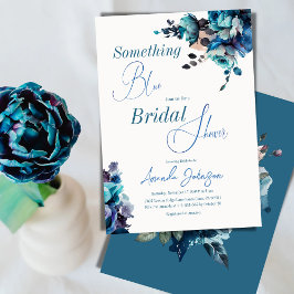 Något Blue Watercolor Bouquet-Möhippa Inbjudningar