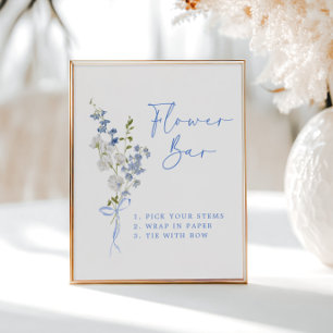Något Blue Wildblommor Ribbon Flower Pub Poster