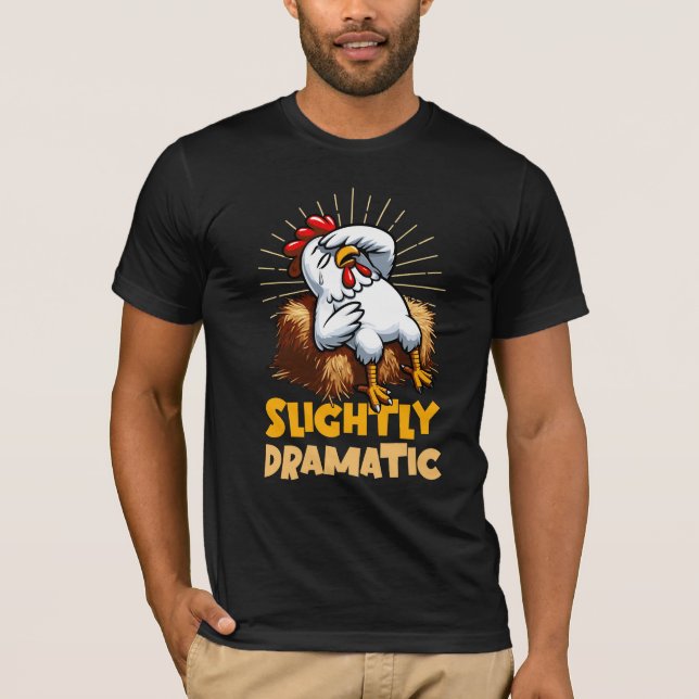 Något dramatiskt - kyckling på hönshajen t shirt (Framsida)