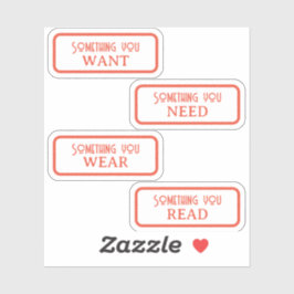 Något du vill, behöver, bära, läs julen klistermärken