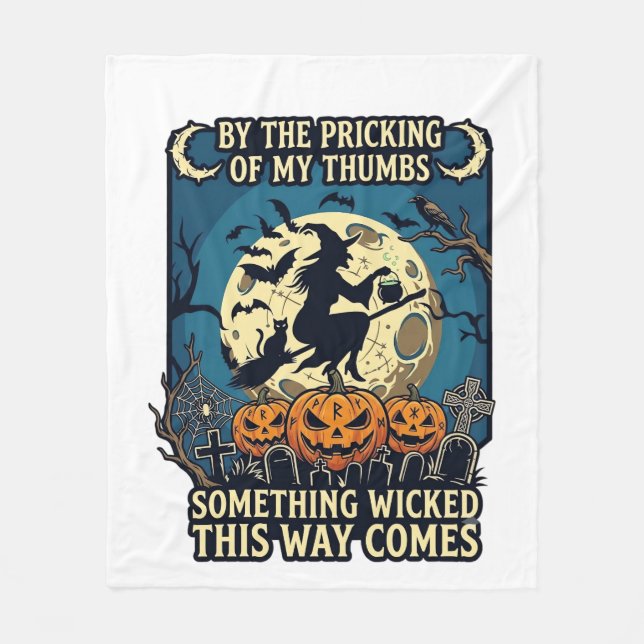 Något elakt sätt kommer häxa Halloween-pumpa Fleecefilt (Framsidan)