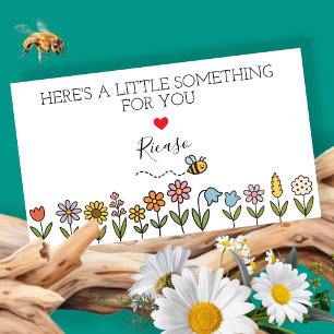 Något för dig Bee på blommor Personlig gåva Visitkort
