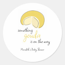 Något Gouda är på väg Osthjul Baby Shower