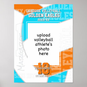 NÅGOT lagfärger volleybollspelare foto Poster