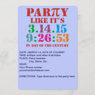 Något liknande för party för Pi-daginbjudan 2015 Inbjudningar