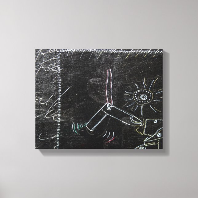 Något märkligt på den här svarta arbetsytan 1 canvastryck (Framsida)