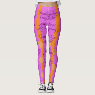 Något mer bekväma Orange Rand-dekor Leggings