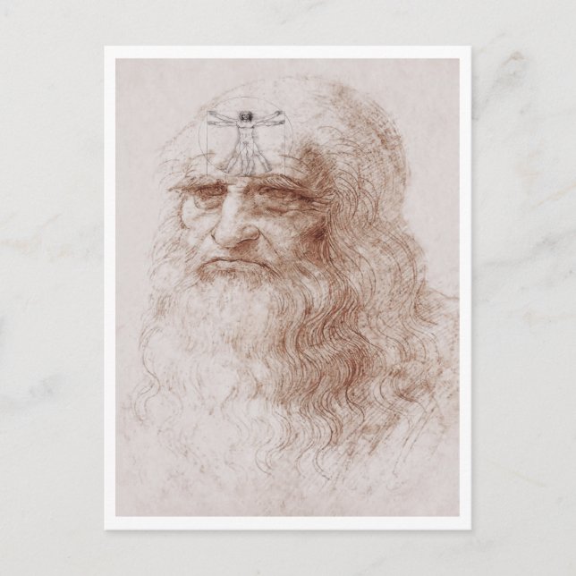 Något på min minne, Leonardo da Vincis porträtt Vykort (Framsida)