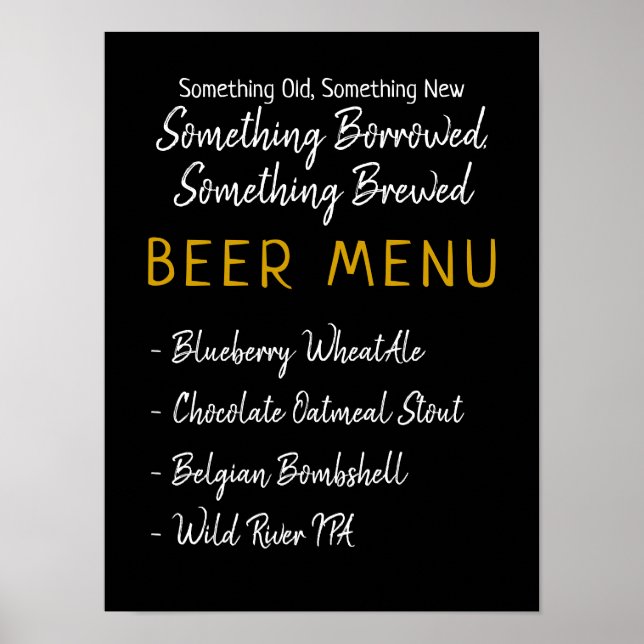 Något släpat, något blåst på Beer Menu Poster (Framsidan)