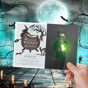 Något som blått på Halloween Blue Birthday Inbjudningar