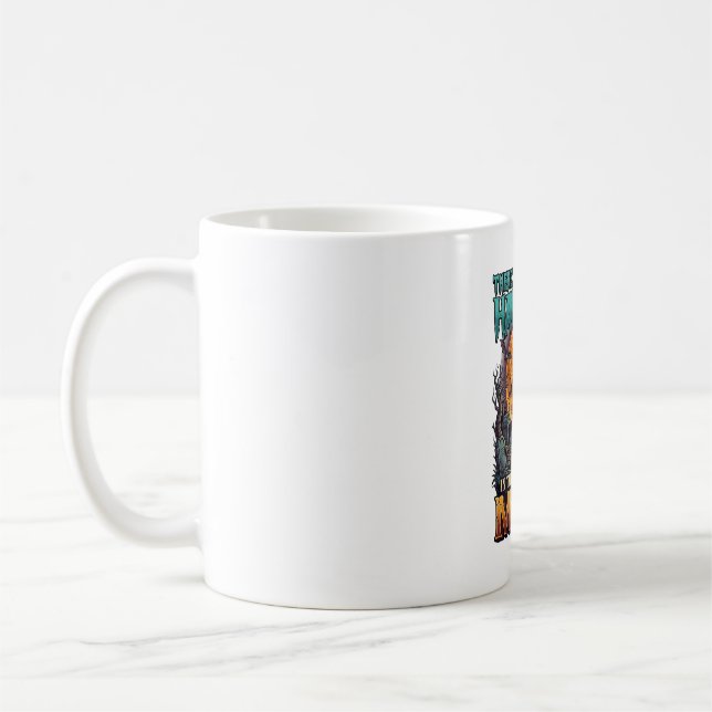 Något som hemsöker månen Halloween Zombie Hand Gra Kaffemugg (Vänster)