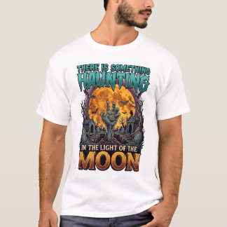 Något som hemsöker månen Halloween Zombie Hand Gra T Shirt