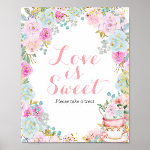 Något som Sweet är Brewing Tea Party Kärlek är Swe Poster