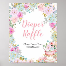 Något Sweet andas Tea Party Diaper Raffle Poster