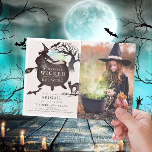 Något Wicked Brewing Halloween Rosa Birthday Inbjudningar