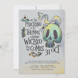 Något Wicked Halloween fest Flat-inbjudan Inbjudningar