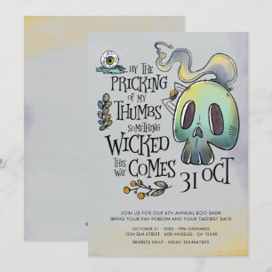 Något Wicked Halloween fest Flat-inbjudan Inbjudningar
