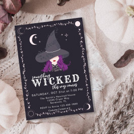 Något Wicked Witch Halloween fest Inbjudningar