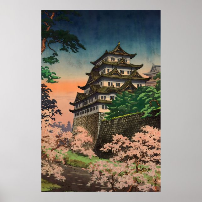 Nagoya Castle 1937 från Tsuchiya Koitsu Poster (Framsidan)