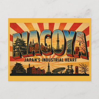 Nagoya Japan Industrins Hjärta Vintage Konst Vykort