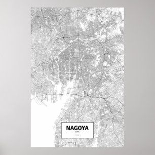 Nagoya, Japan (svart på vitt) Poster